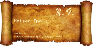 Meizer Ipoly névjegykártya